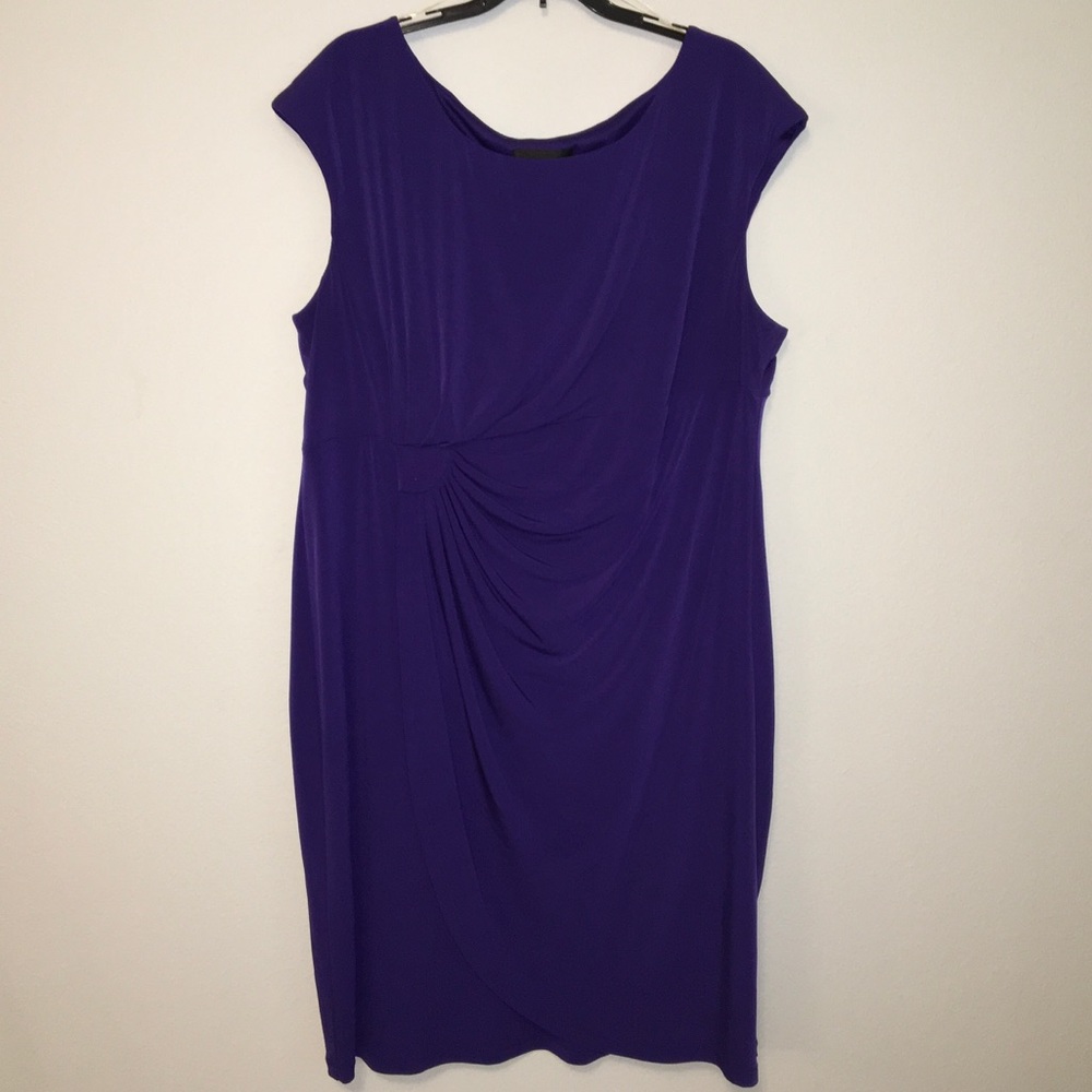 Connected Woman purple side ruched dress 20W